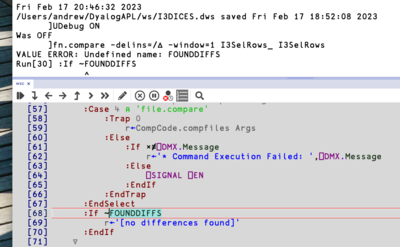 The harmful function lines from Dyalog